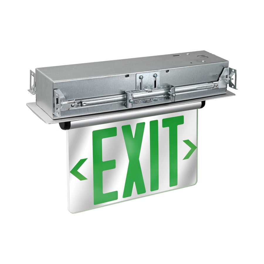 RP Lighting 1Lt Edge Lt Exit/Recess Mt/Double Face, Alum/Clr - RXL34GBA