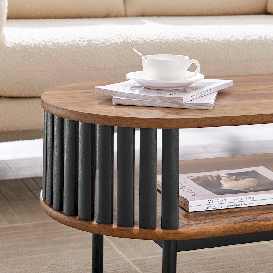 Modway Fortitude Coffee Table, Walnut/Black