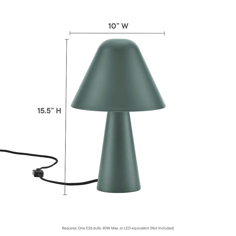 Jovial Metal Mushroom Table Lamp, Green