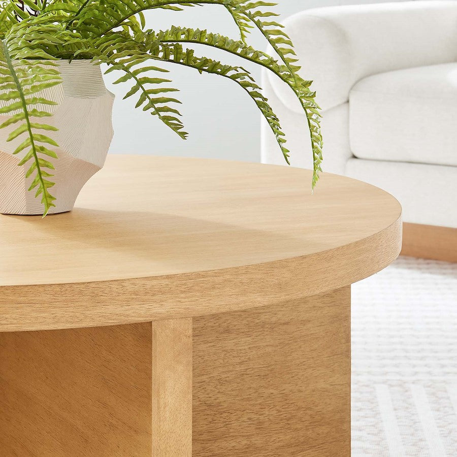 Modway Silas Round Coffee Table, Natural