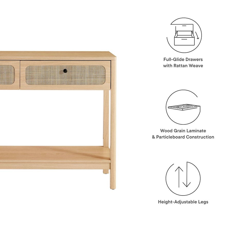 Modway Chaucer Entryway Console Table, Oak