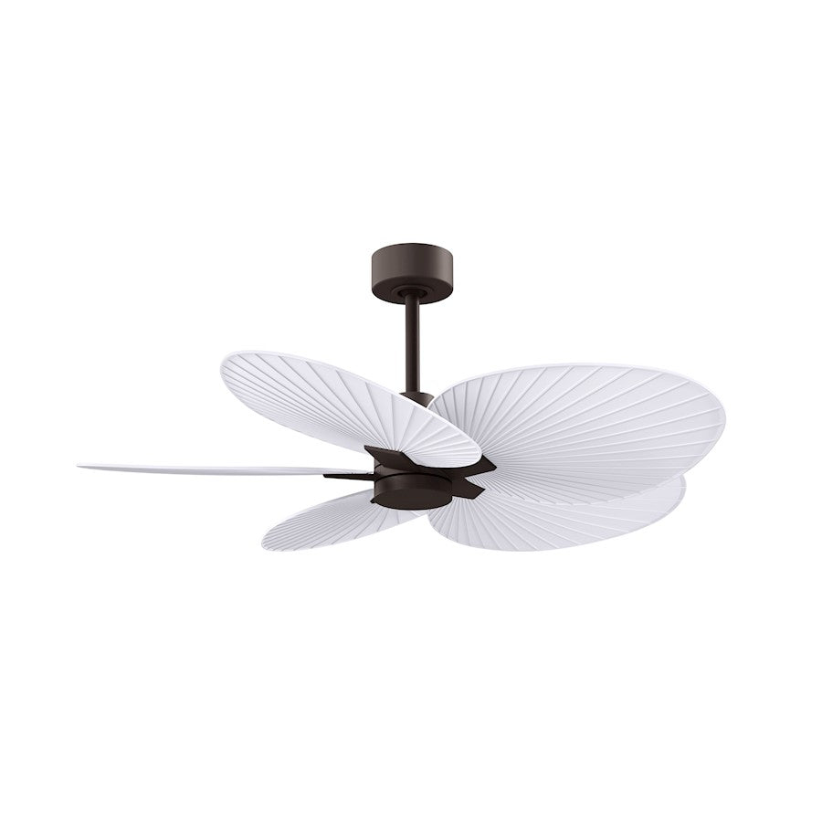 Matthews Fans Alessandra Tropical 48in 5-Blade Ceiling Fan | Transitional Textured Bronze and Matte White ABS | Covered Patio | Model AKTP-TB-MWH