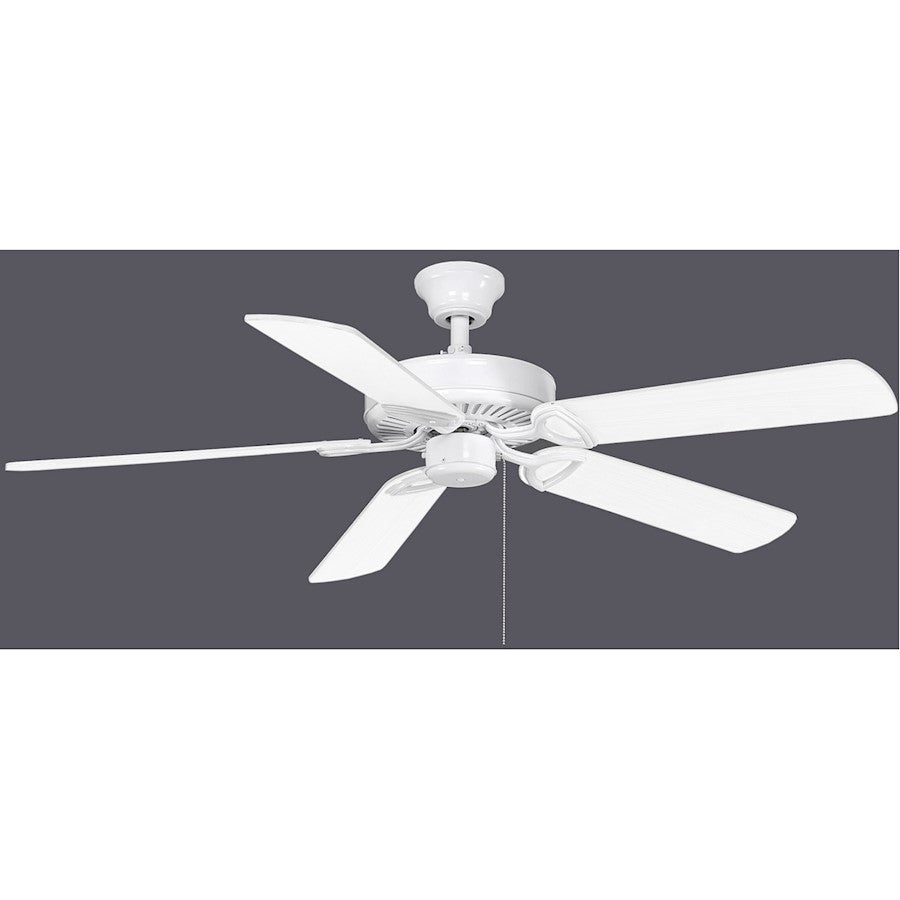 Matthews Fan America 42in 5-Blade Ceiling Fan | Gloss White Steel and Reversible Wood Blades | Living Room & Bedroom | Model AM-USA-WH-42