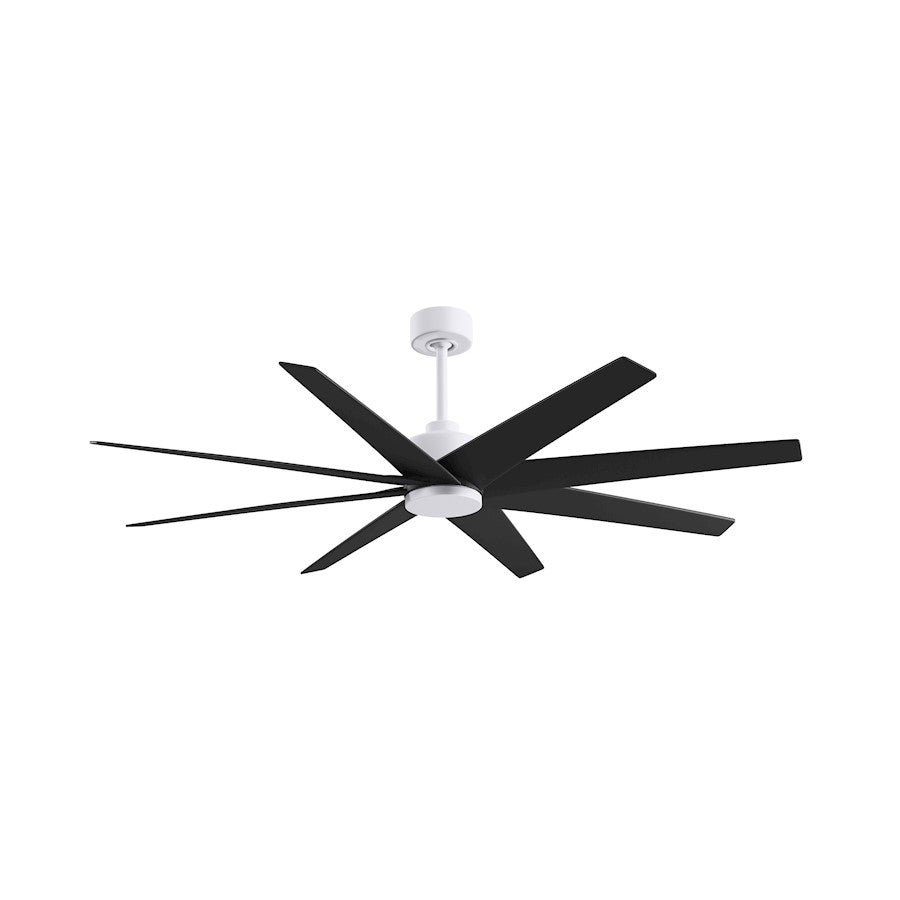 Matthews Fans Ariella 64in 8-Blade Ceiling Fan | Contemporary Matte White and Matte Black ABS | Great Rooms & Covered Patios | Model AN-MWH-BK-64