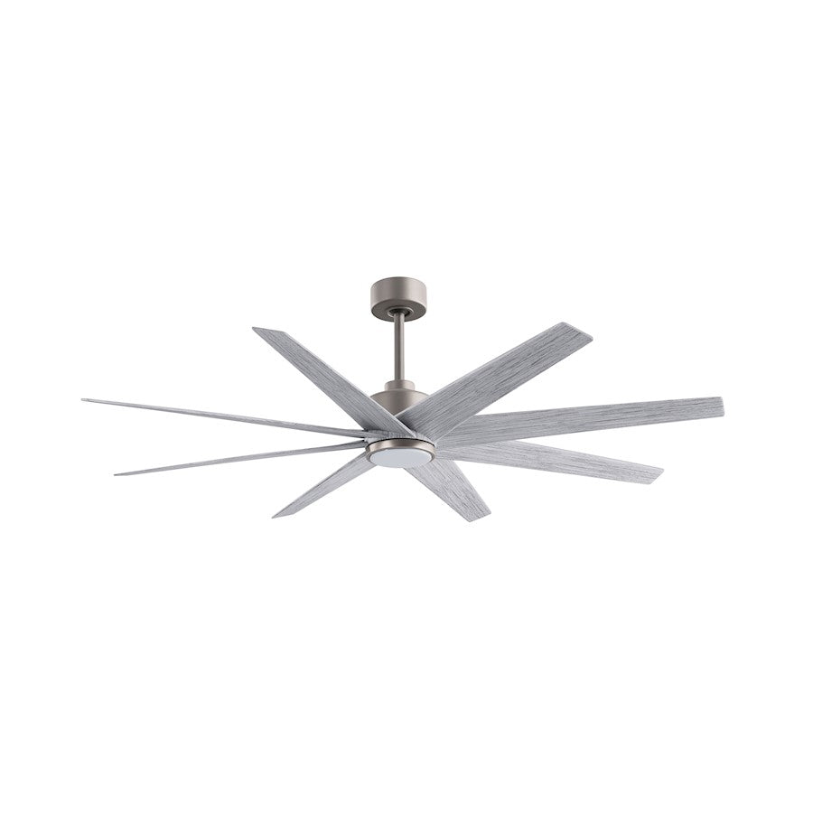 Matthews Fans Ariella 64in 8-Blade Ceiling Fan | Contemporary Brushed Nickel and Barn Wood ABS Blades | Great Rooms | Model ANLK-BN-BW-64