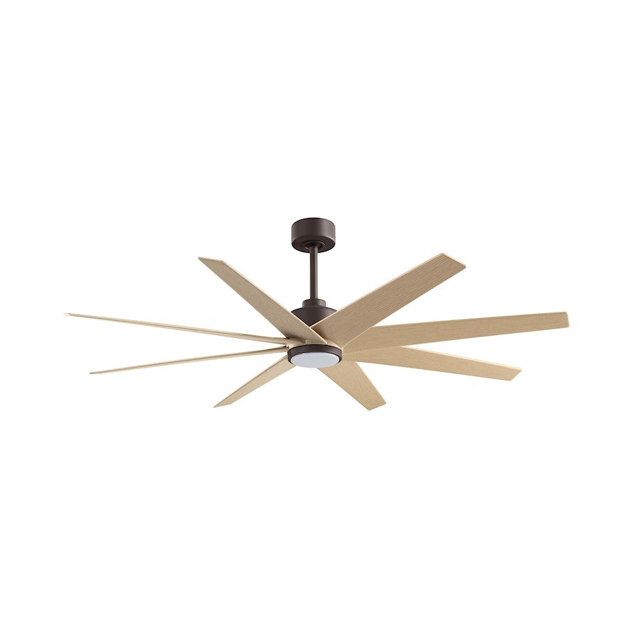 Matthews Fans Ariella 64in 8-Blade Ceiling Fan | Contemporary Textured Bronze and Light Maple Tone ABS | Great Rooms & Open | Model ANLK-TB-LM-64