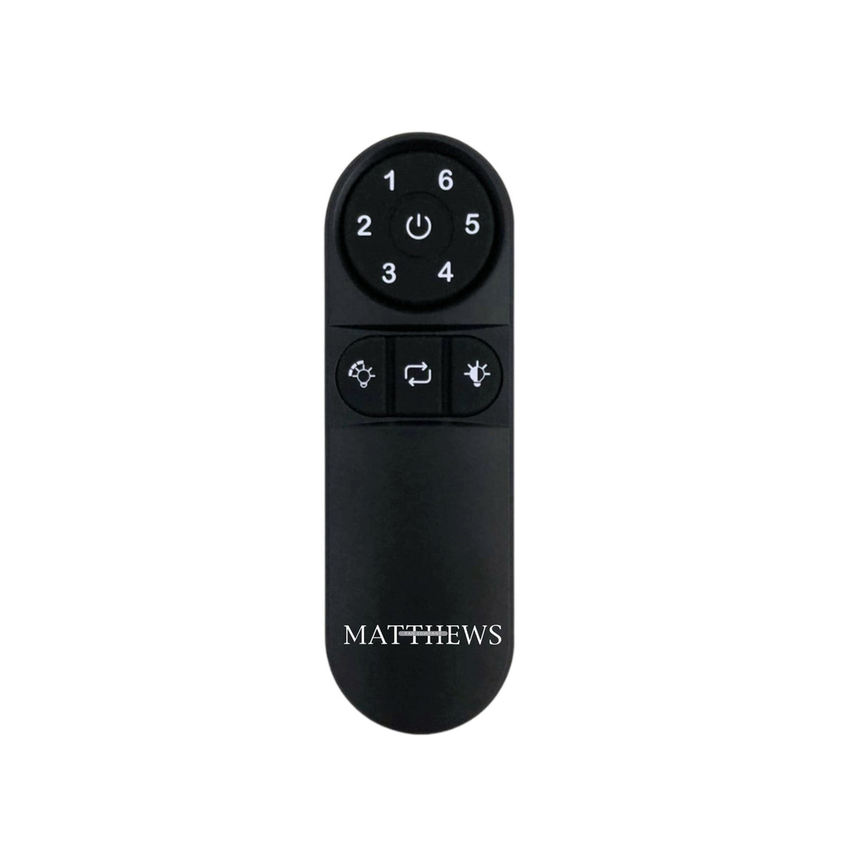 Matthews Fans Atlas Remote Control 6-Speed | Black Plastic | Ceiling Fan Remote & Reverse | Model AT-RC-DC-NOPM