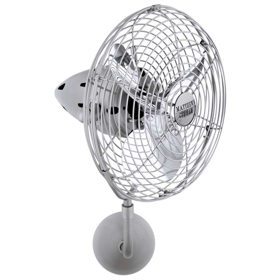 Matthews Fan Company Bruna Parede 19in Wall Fan | Brushed Brass Steel and Metal Blade | Covered Patio & Living Room | Model BP-BRBR-MTL