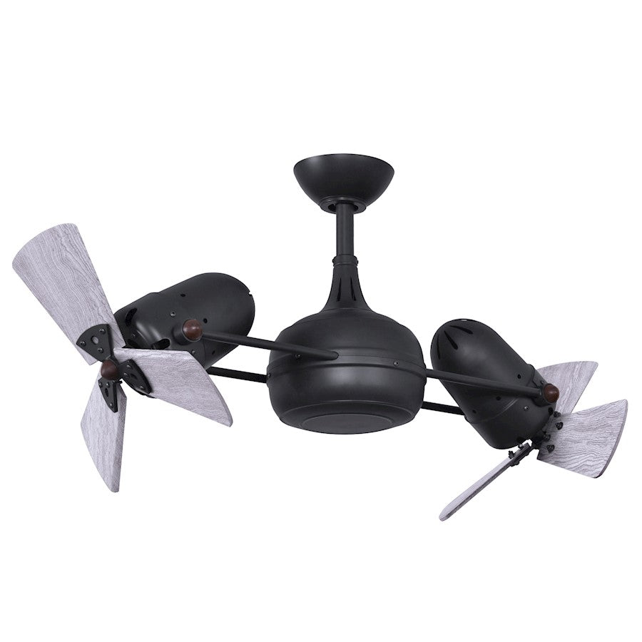 Matthews Fans Dagny 38in 6-Blade Ceiling Fan | Transitional Matte Black and Barn Wood | Living Room & Bedroom | 38 x 38 x 14 in | Model DG-BK-WDBW