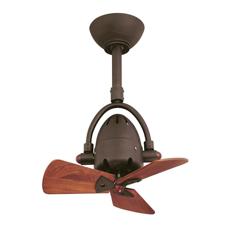 Matthews Fan Company Diane 16in Oscillating Ceiling Fan | Textured Bronze Wood Blades | Damp Rated for Covered Patio & Indoor | Model DI-TB-WD