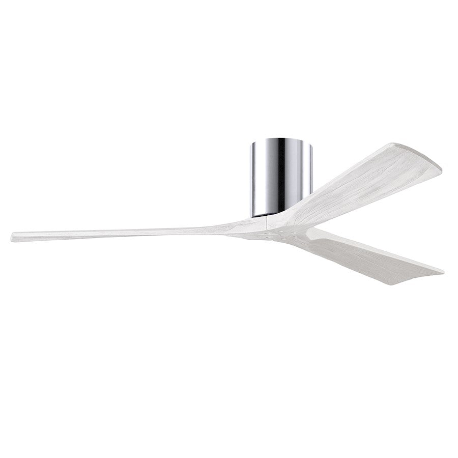 Matthews Fans Irene 3H 60in 3-Blade Ceiling Fan | Contemporary Polished Chrome and Matte White Solid Wood | Living Room | Model IR3H-CR-MWH-60
