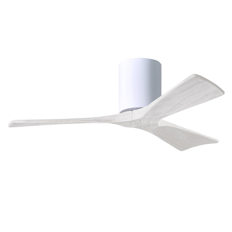 Matthews Fans Irene-3H 42in 3-Blade Ceiling Fan | Contemporary Gloss White and Matte White Wood | Bedroom & Covered Patio | Model IR3H-WH-MWH-42