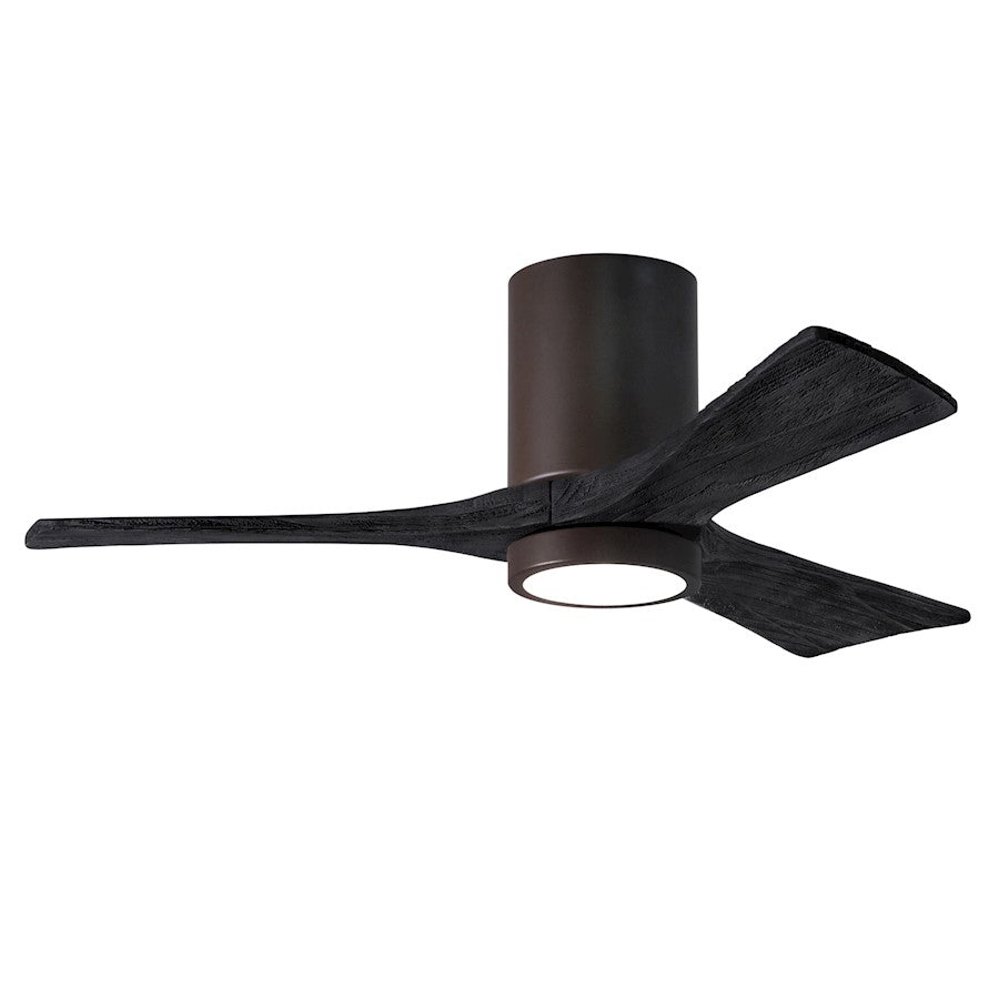 Matthews Fans Irene-3HLK 42in 3-Blade Ceiling Fan | Contemporary Textured Bronze & Matte Black Wood Blades | Bedroom | Model IR3HLK-TB-BK-42