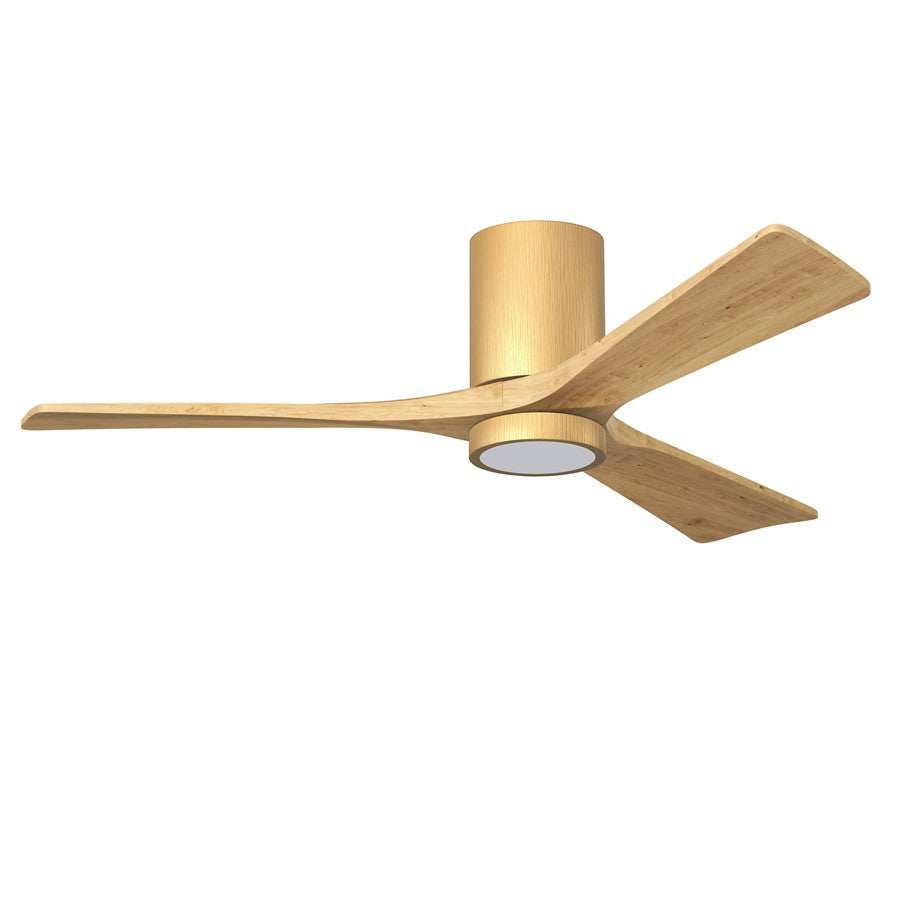 Matthews Fan Irene-3HLK 52in 3-Blade Flush Mount Ceiling Fan | Textured Bronze and Light Maple Wood | Living Room & Covered | Model IR3HLK-TB-LM-52