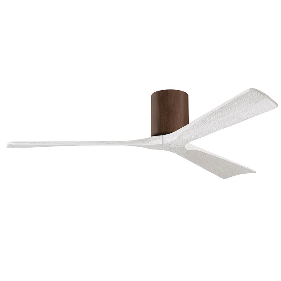 Matthews Fans Irene-3HLK 60in 3-Blade LED Ceiling Fan | Rustic Walnut Tone and Matte White Solid Wood | Bedroom & Living | Model IR3HLK-WN-MWH-60