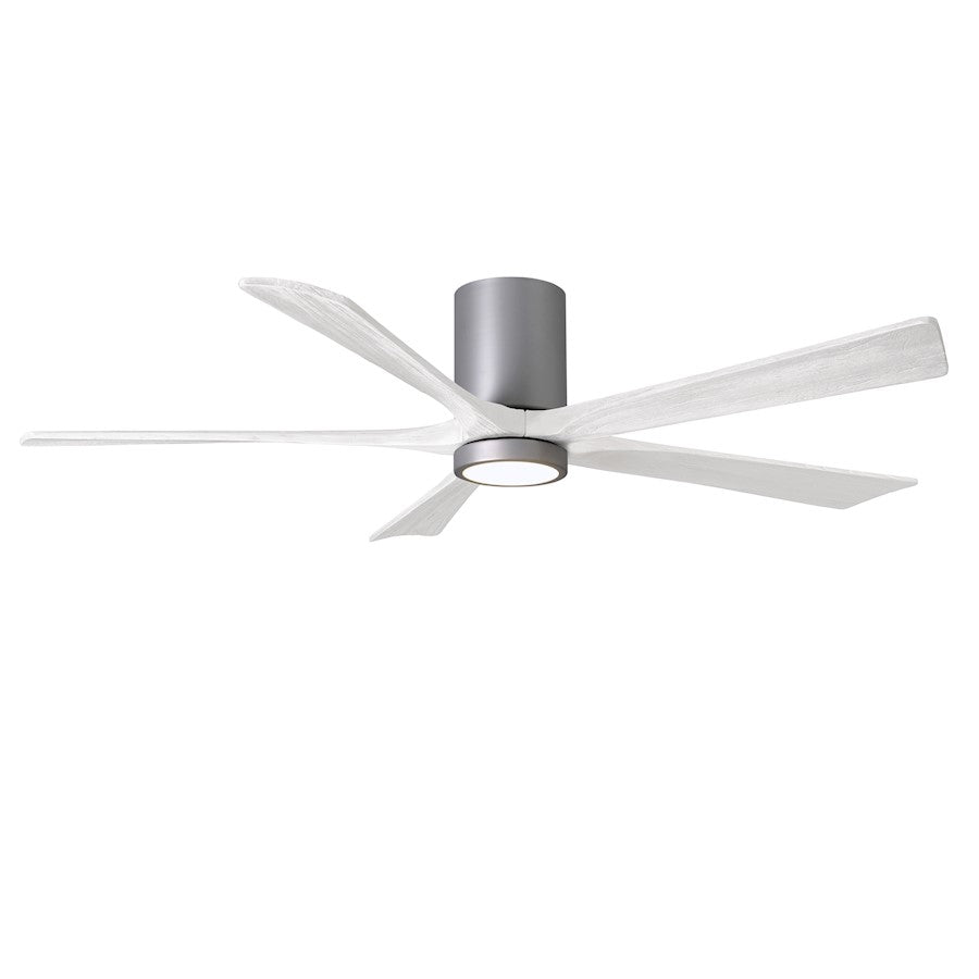 Matthews Fans Irene 5HLK 60in 5-Blade Ceiling Fan | Brushed Nickel and Matte White Wood Blades | Bedroom & Living Room | Model IR5HLK-BN-MWH-60