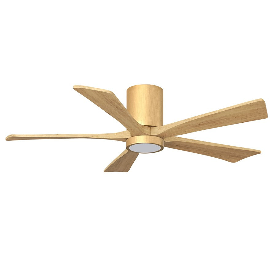 Matthews Fans Irene-5HLK 52in 5-Blade Flush Mount Ceiling Fan | Light Maple Solid Wood Blades | Living Room & Covered Patio | Model IR5HLK-LM-LM-52