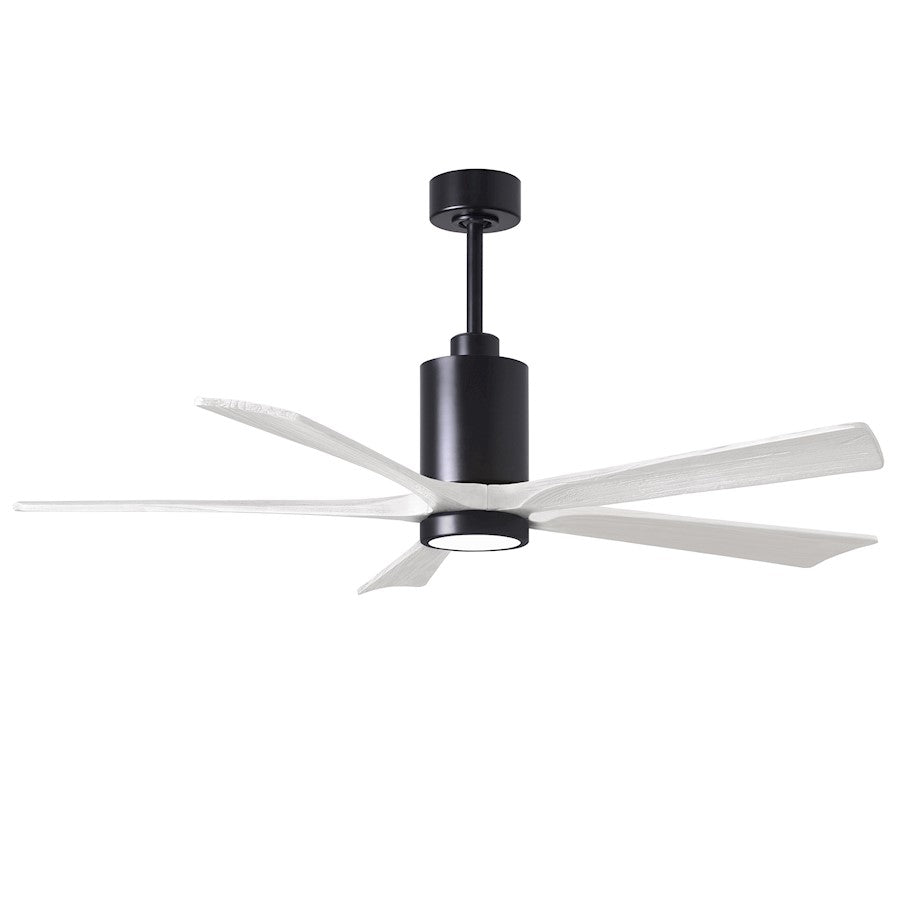 Matthews Fans Patricia 5 60in 1-Light Ceiling Fan | Contemporary Matte Black and Matte White Solid Wood Blades | Living Room | Model PA5-BK-MWH-60