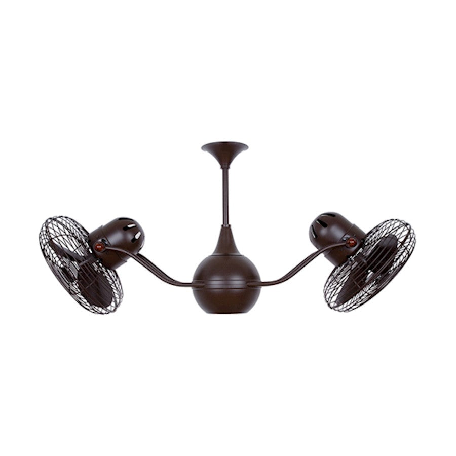 Matthews Fan Company Vent Bettina 42in 1-Light Ceiling Fan | Bronzette Metal Blades | Indoor & Covered Patio | 42 x 7 x 7 in | Model VB-BZZT-MTL