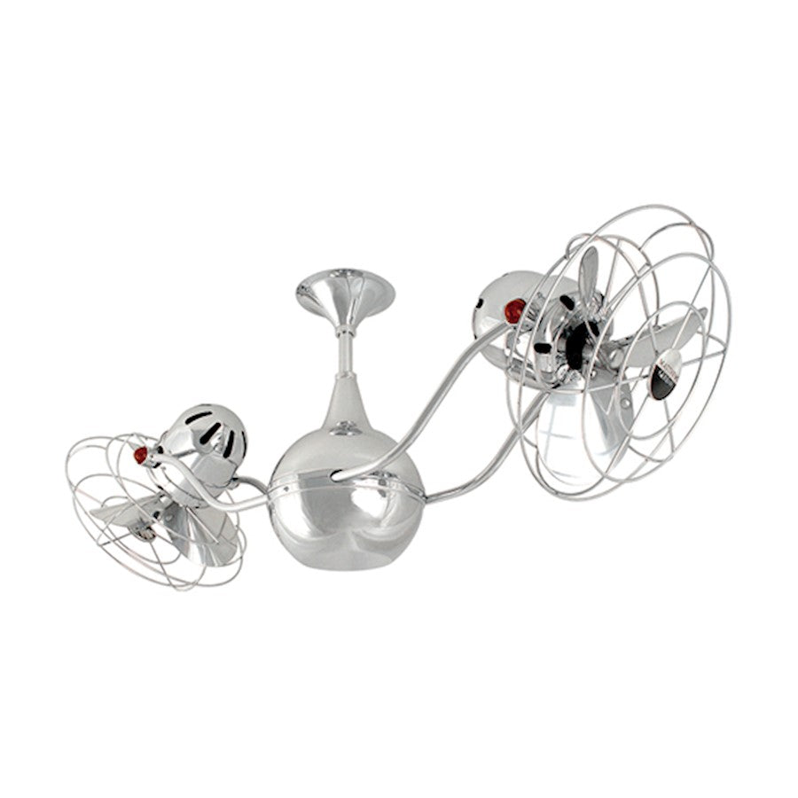 Matthews Fan Company Vent Bettina 42in Ceiling Fan | Chrome Metal Blades | Indoor Living Rooms & Bedrooms | 42 x 7 x 7 in | Model VB-CR-MTL-DAMP