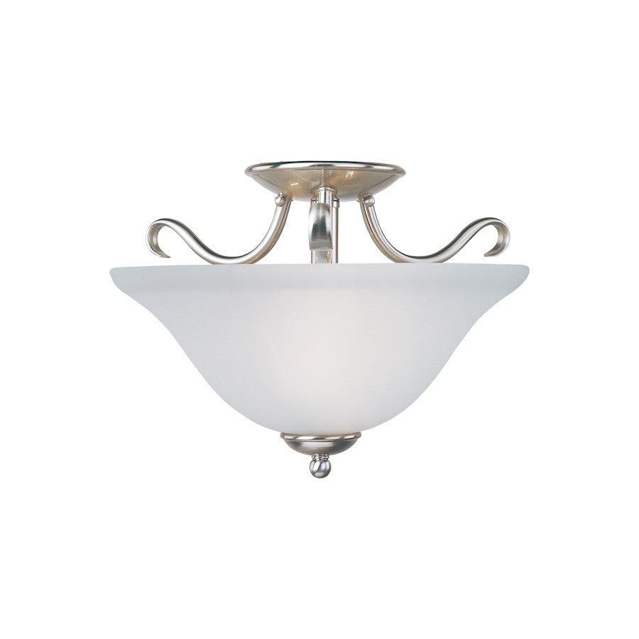 Maxim Lighting Basix 2-Light Semi-Flush Mount, Satin Nickel/Frosted