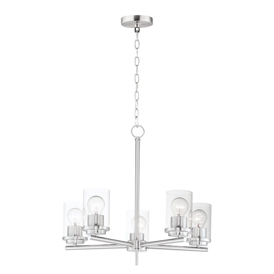 Maxim Lighting Corona 5 Light Single-Tier Chandelier, Satin Nickel