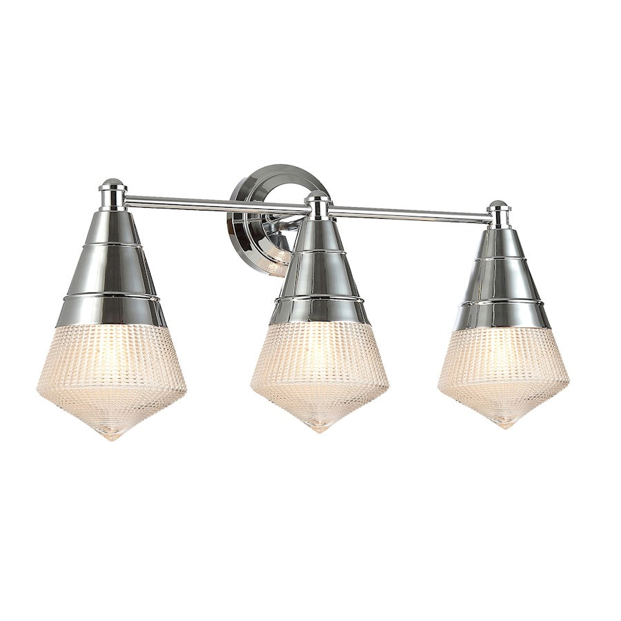 Maxim Lighting Hargreaves 3Lt Bath Vanity, Chrome/Prairie Rib Frost