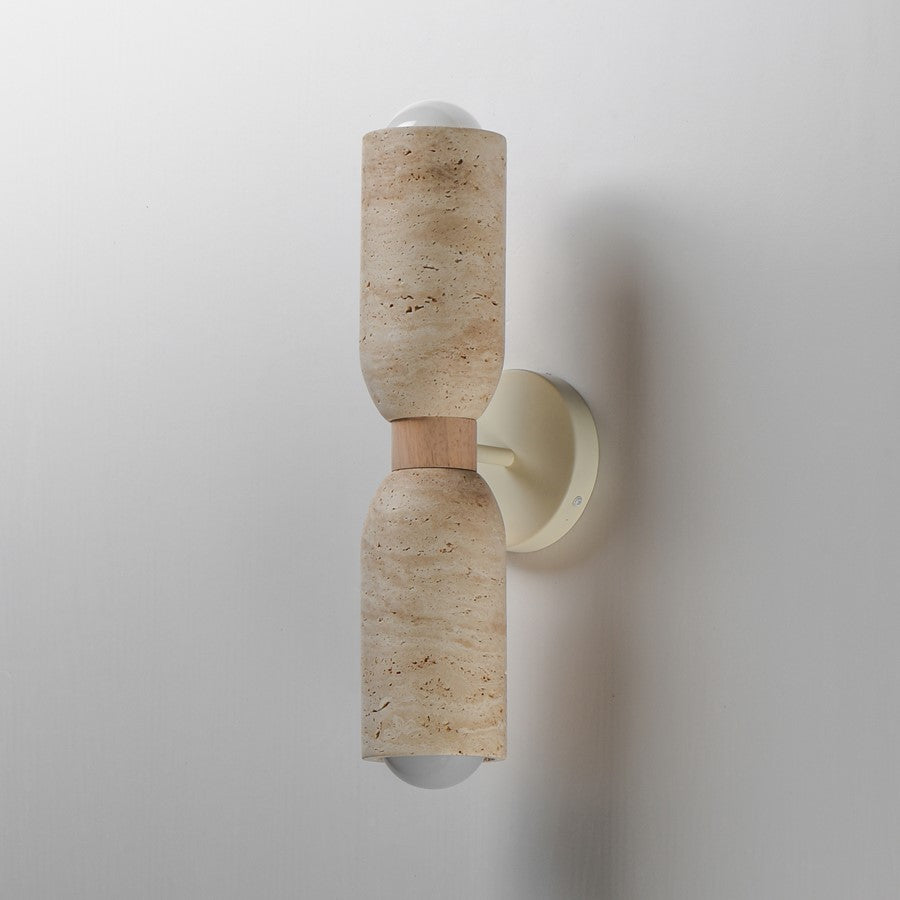 Maxim Lighting Pompeii 2 Light Wall Sconce, Travertine/Oyster