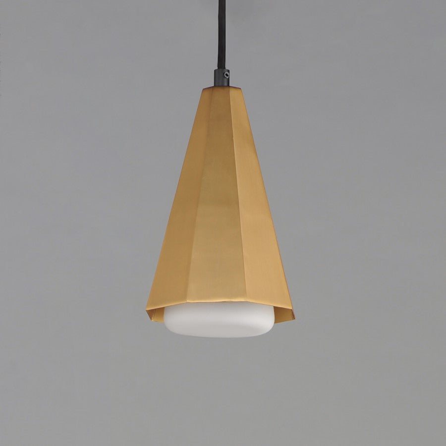 Maxim Lighting Rizzo 1Lt Single Pendant, Black/Brass/Satin White