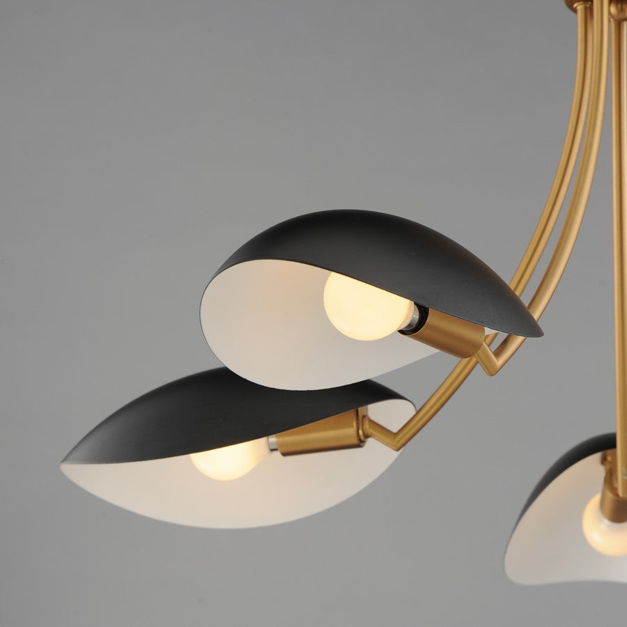 Maxim Lighting Maris 5Lt 14.25" Single-Tier Chandelier, Black/Brass