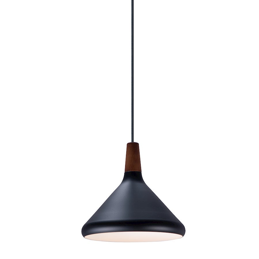 Maxim Lighting Nordic 1-Light Small Pendant, Walnut/Black