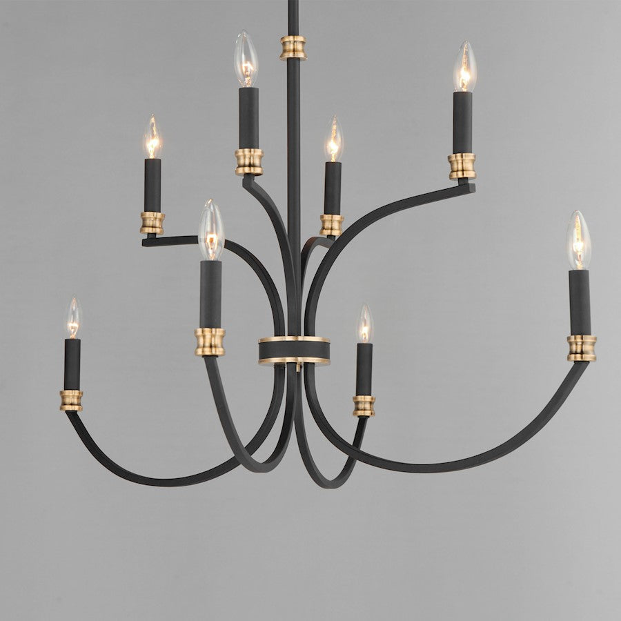 8 Light Multi-Tier Chandelier, Black