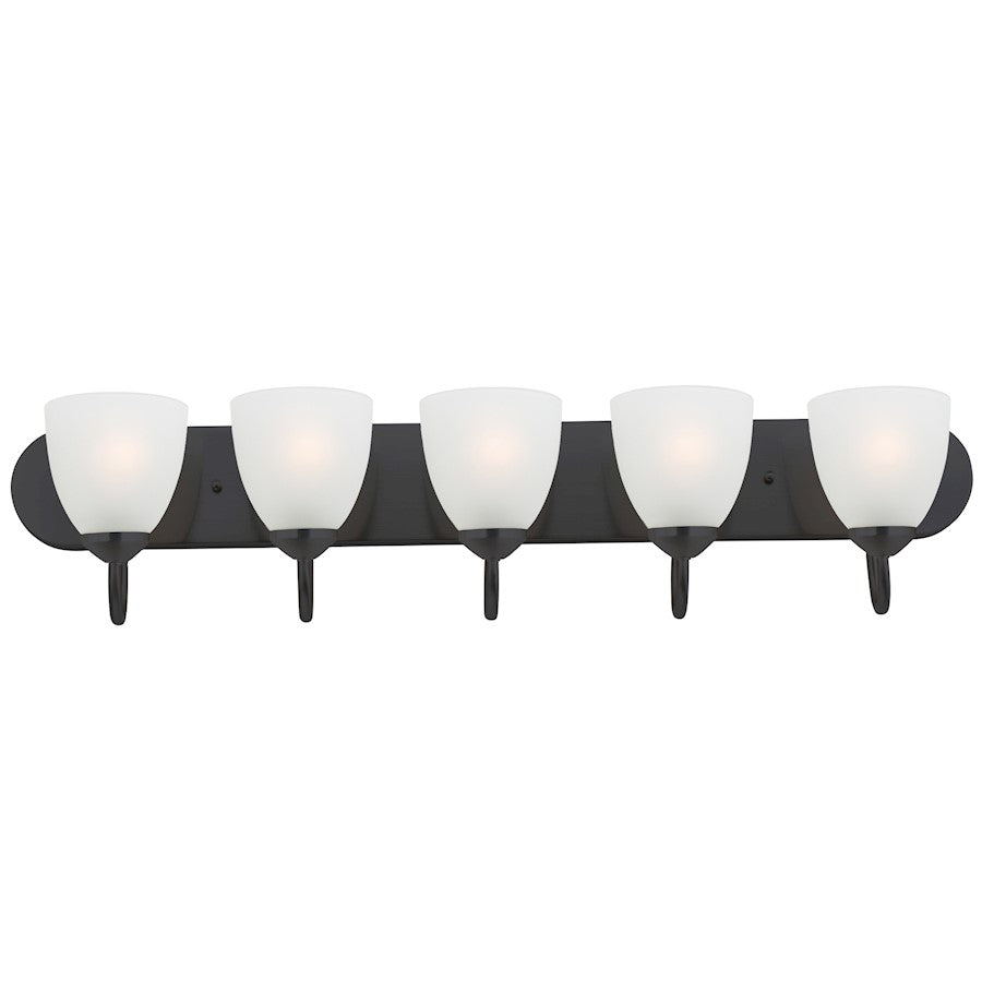 Maxim Lighting Axis 5 Light Strip Bath Vanity, Black/Frosted