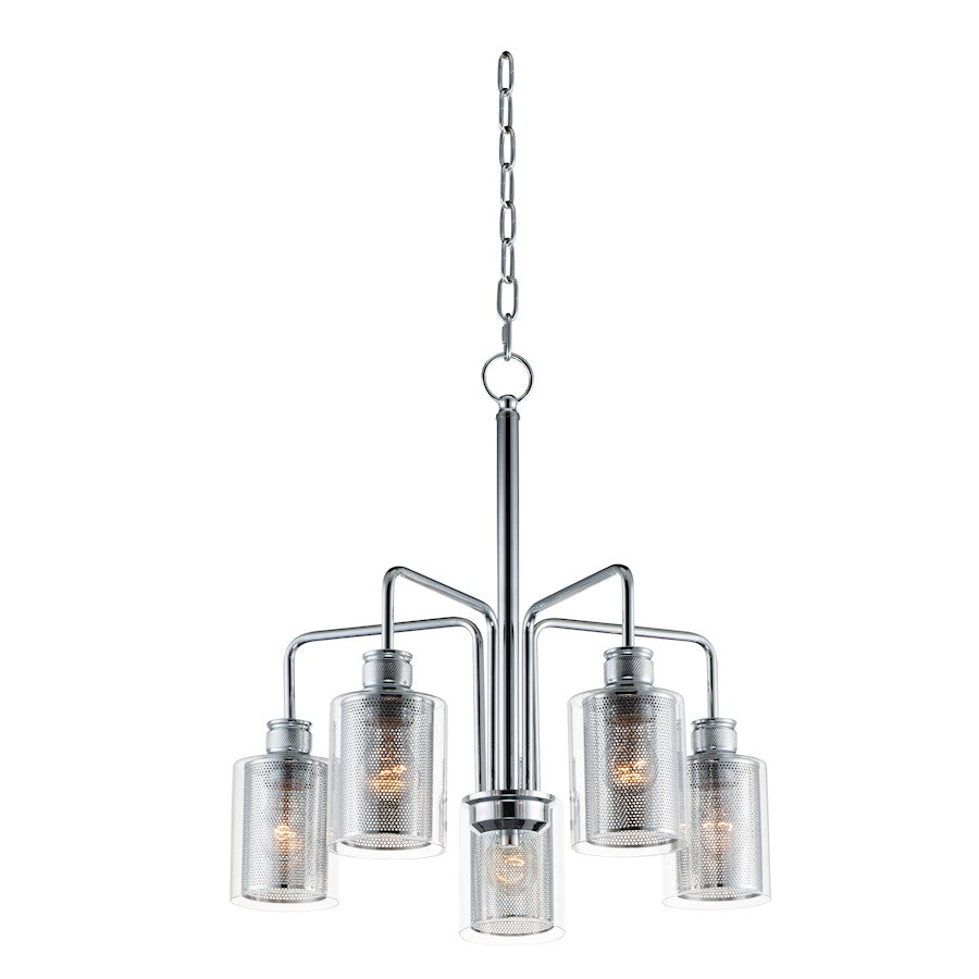 Maxim Lighting Filigree 5 Light Chandelier, Polished Chrome/Clear