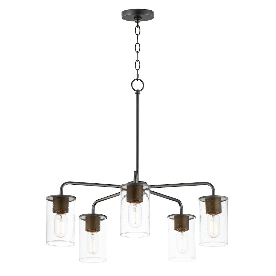 Maxim Lighting Sleek 5 Light Chandelier, Antique Brass / Black