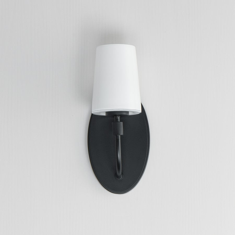 Maxim Lighting Durham 1 Light Wall Sconce, Black/White