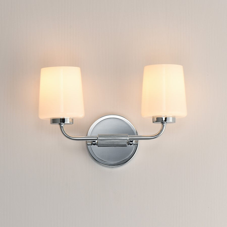 Maxim Lighting Durham 2 Light Wall Sconce, Polished Chrome/White