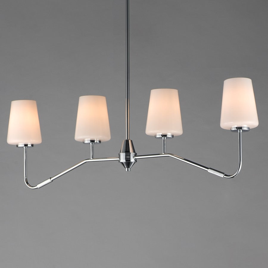 Maxim Lighting Durham 4 Light Linear Pendant, Polished Chrome/White