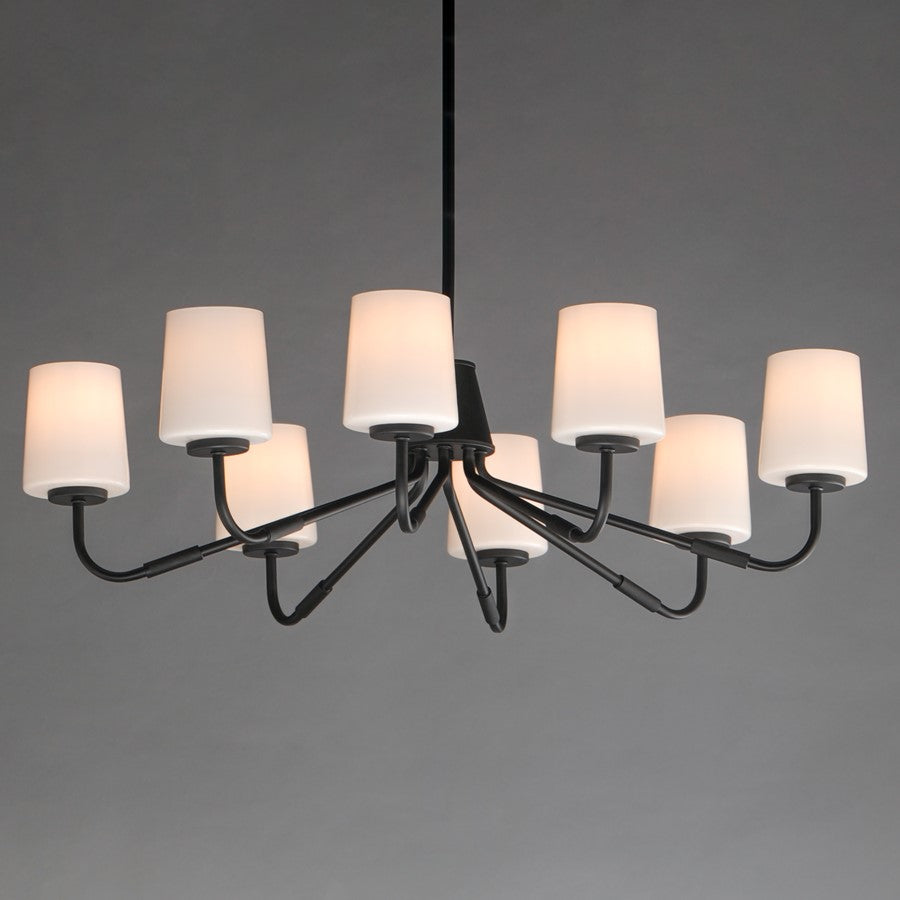 Maxim Lighting Durham 8 Light Chandelier, Black/White