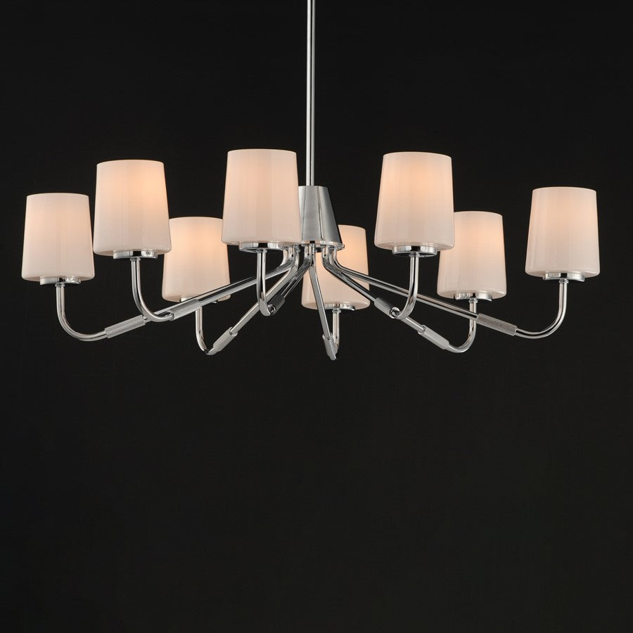 Maxim Lighting Durham 8 Light Chandelier, Polished Chrome/White