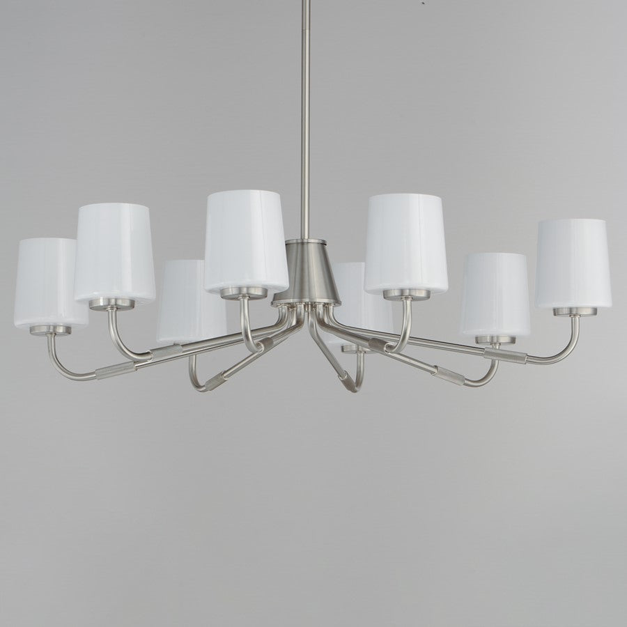 Maxim Lighting Durham 8 Light 8.75" Chandelier, Satin Nickel/White
