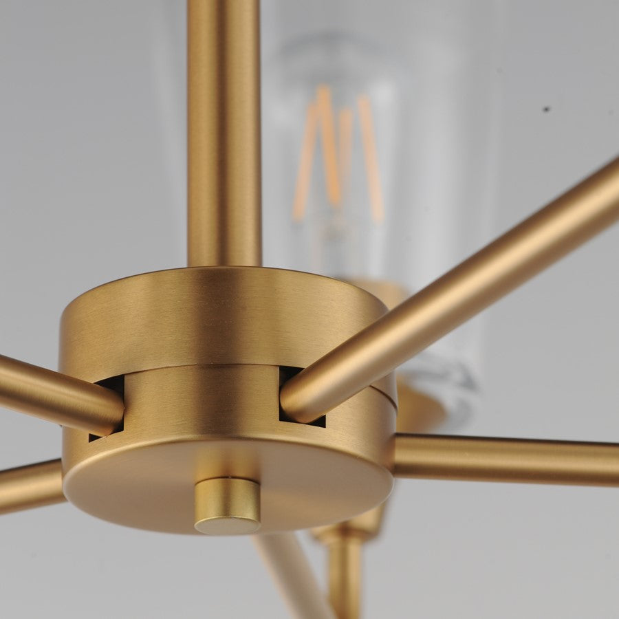 Maxim Lighting Hudson 5Lt 15.25" Single-Tier Chandelier, Brs/Clear