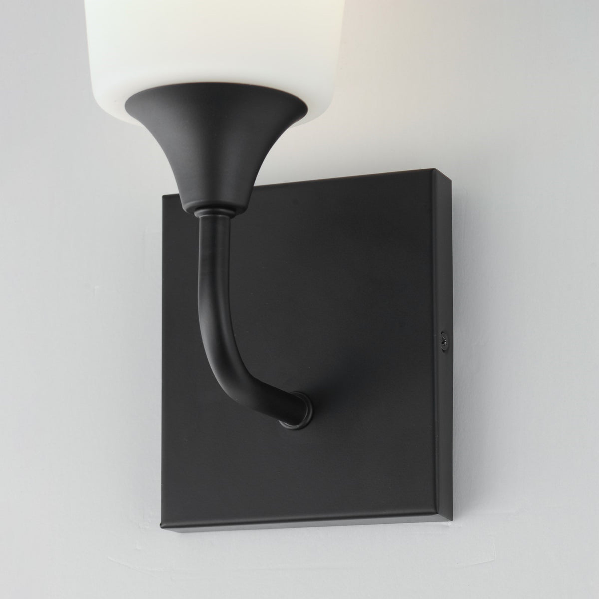 Maxim Lighting Hudson 1 Light 11" Wall Sconce, Black/Satin White - 12881SWBK