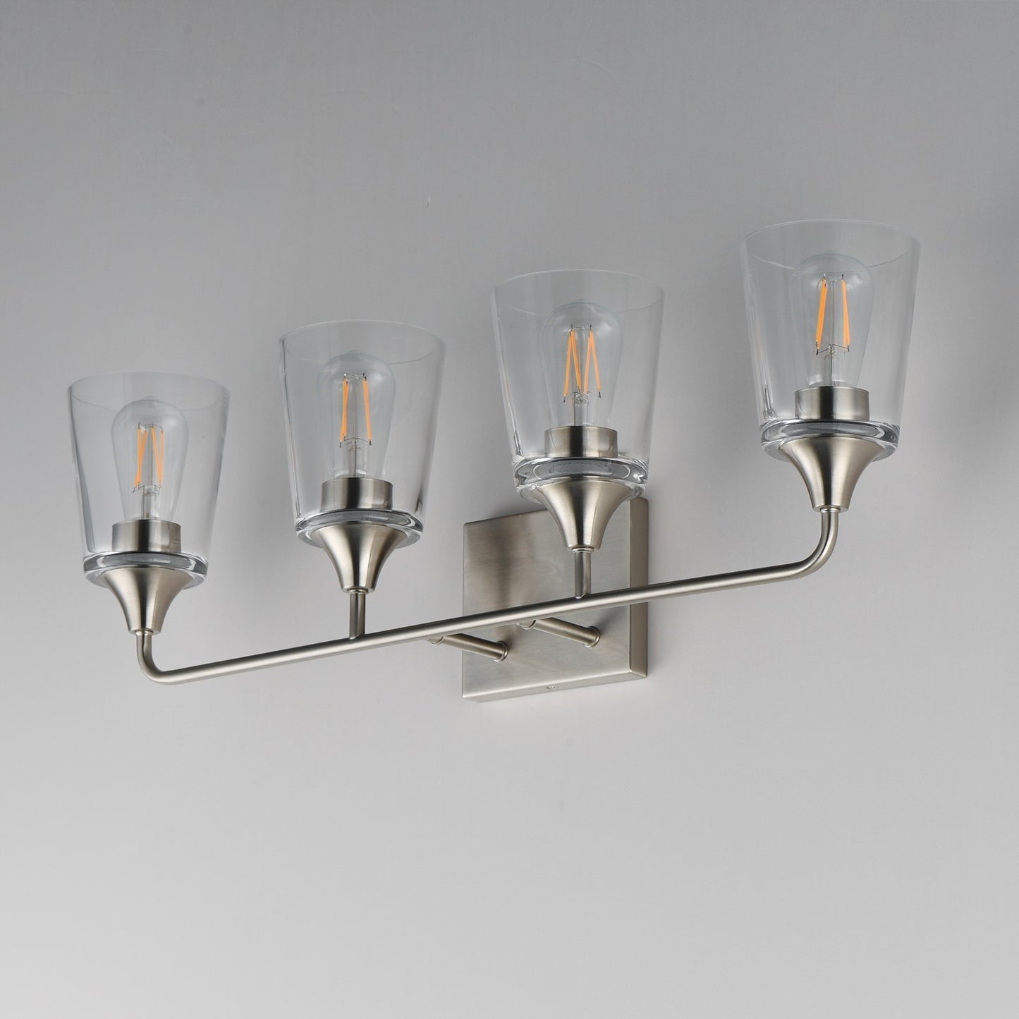Maxim Lighting Hudson 4 Light 9.75" Bath Vanity, Satin Nickel/Clear
