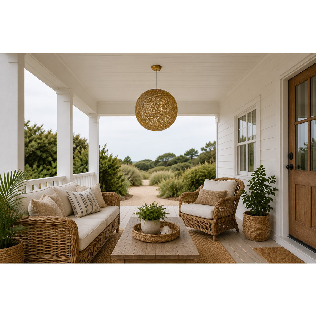 Maxim Bali 1-Light Chandelier, Twine