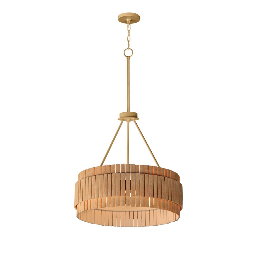 Maxim Lighting Satori 3 Light 39" Flush Mount, Natural Aged Brass - 14453NANAB