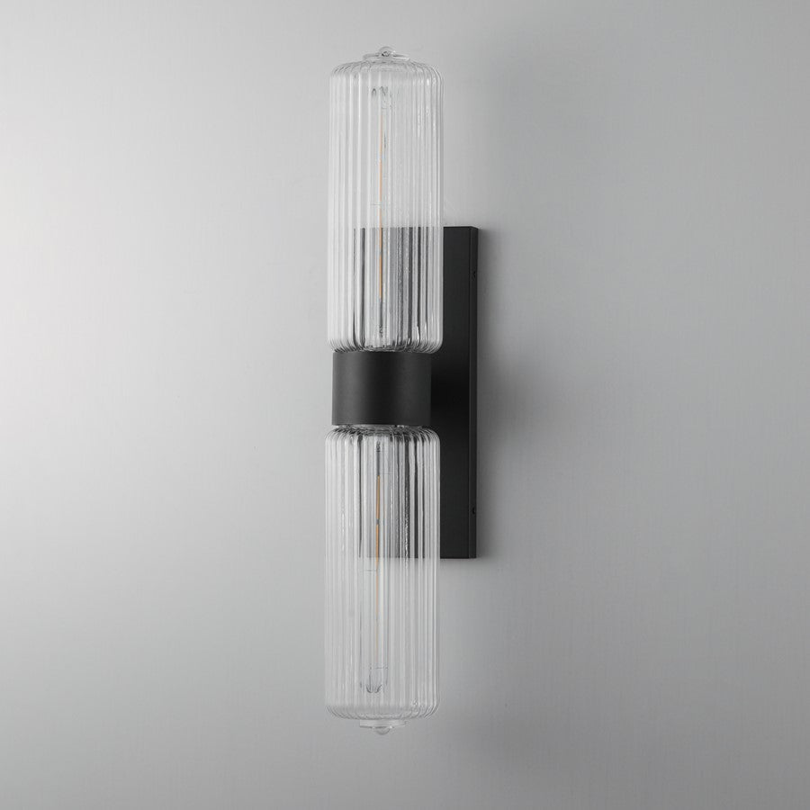 Maxim Lighting Kasbah 2Lt Sconce, Oil Rubbed Bronze/Ribbed