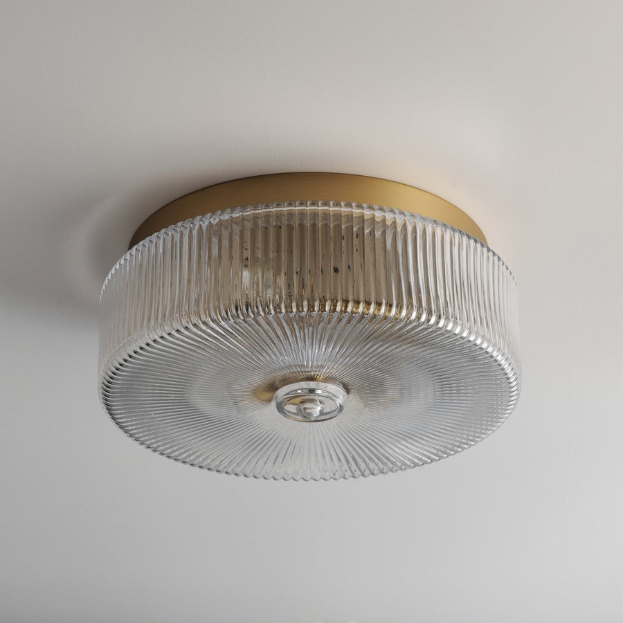 Maxim Lighting Kasbah 4 Light Flush Mount, Satin Brass/Clear Ribbed