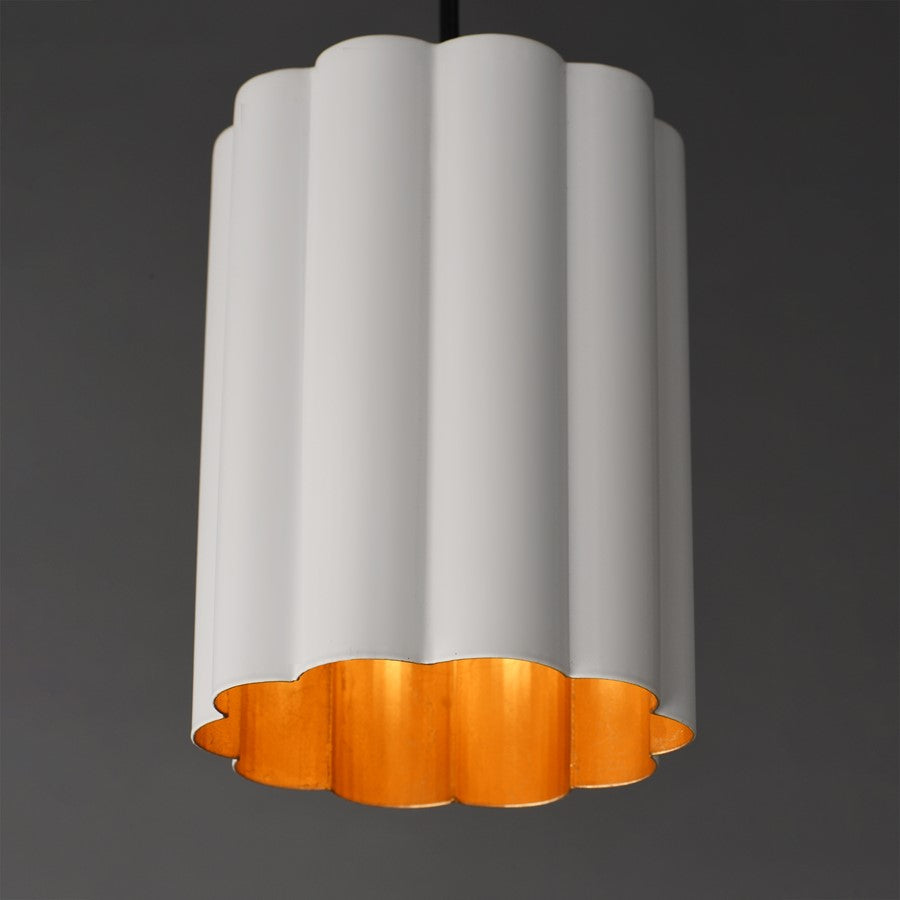 Maxim Lighting Primrose 1Lt 8.75" Single Pendant, White/Gold Leaf