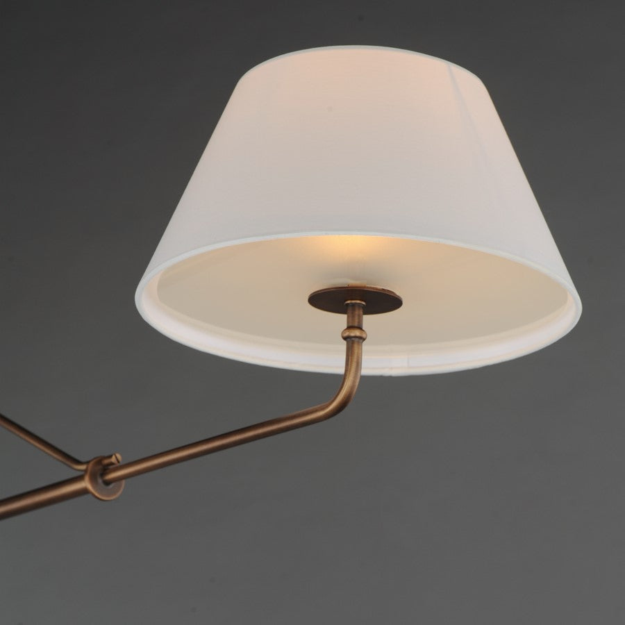 Maxim Lighting Dunbridge 2Lt 11" Linear Pendant, Wht/Weathered Brs